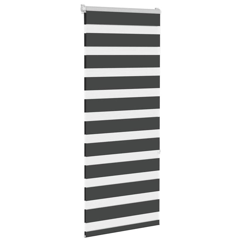 George Oliver Zebra Blind Polyester, Black, 55cmW x 150cmL