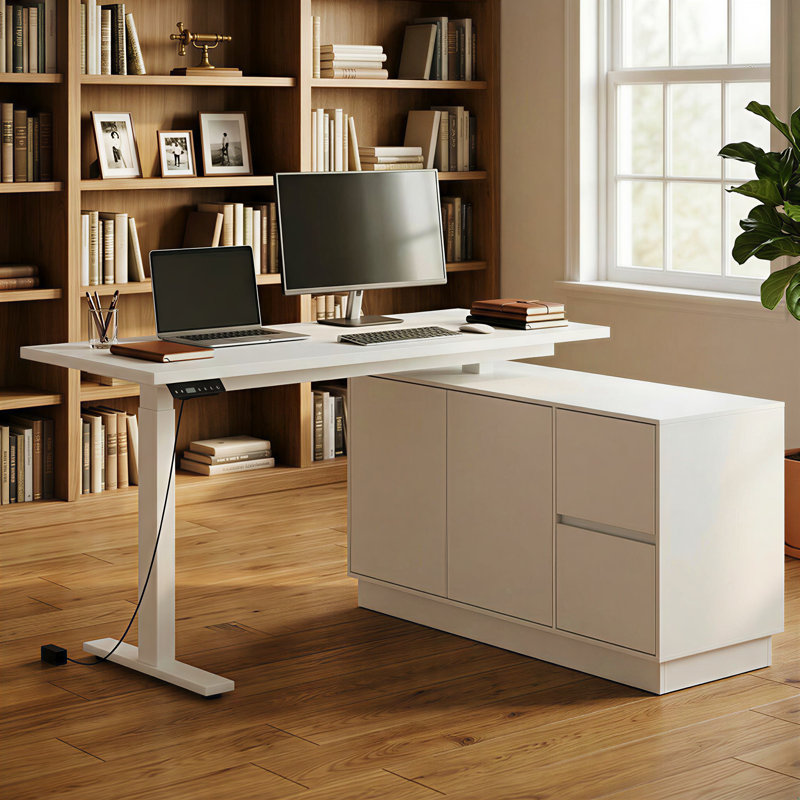 Bureau à hauteur réglable avec rangement