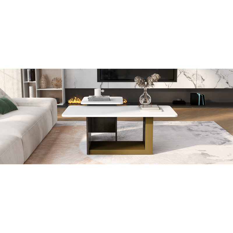 Ensemble de tables basses modernes et compactes, en MDF et en métal, élégant pour la maison