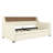 Upholstered Twin Daybed with Trundle, USB Charging Station & LED Lights, White Platform Sofa Bed for Guest Room
