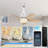 18 Inch Socket Fan Lights With E26/e27 Base 3 Colors 3000k-6500k Dimmable Led Light Bulb Fan Screw In Ceiling Fan For Bedroom Living Room Kitchen Home Garage
