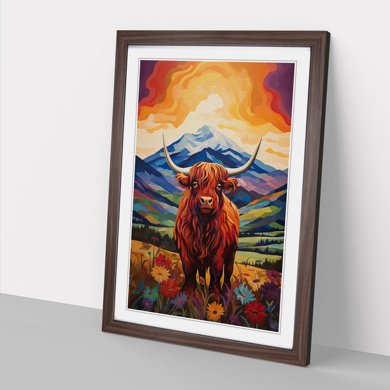 Highland Cow No.2 - Single Picture Frame Print on Wood