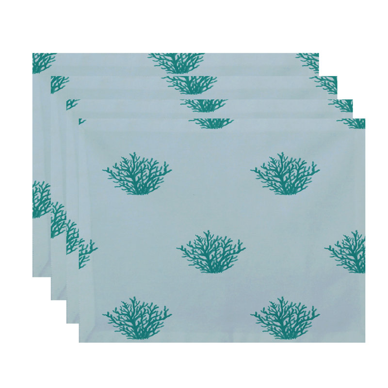 Ensemble de napperons 4 pièces Abby, Aqua clair / aqua