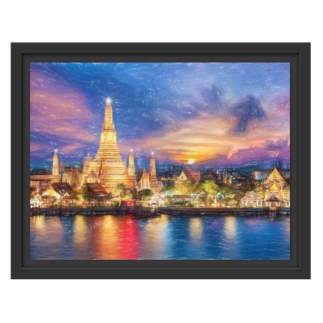 Gerahmtes Wandbild Tempel Bangkok Thailand