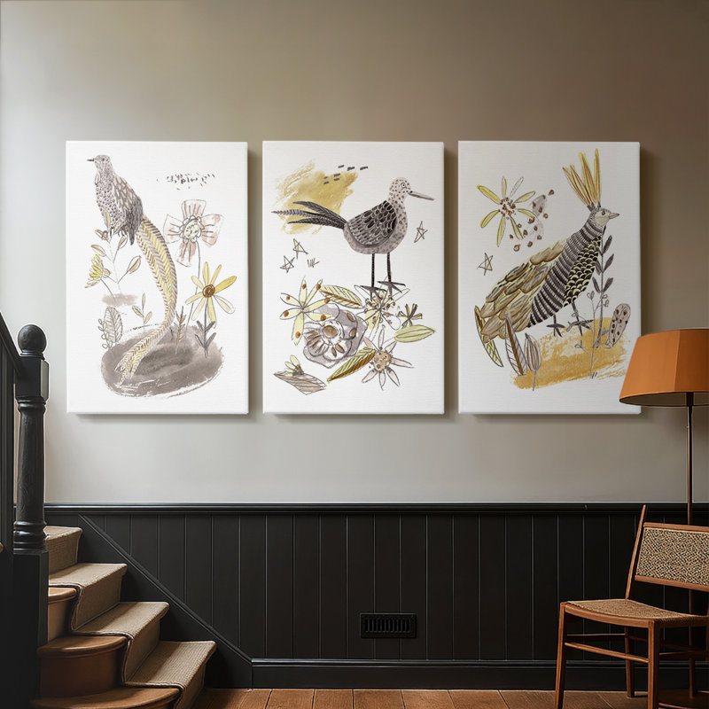 «Glowing Garden at Dusk I», toile tendue sur mesure - 3 pièces, H 27 po x l 54 po