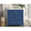Meuble-lavabo bleu 30 po avec lavabo simple, armoire combinée, lavabo sous-comptoir, 2 portes, tiroir, fermeture en douceur et rangement multifonctionnel-116332598