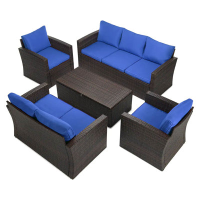 7 - Person Patio Conversation Set with Cushions