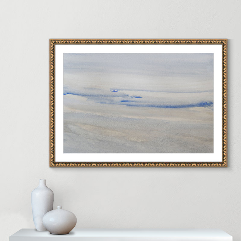 «Silent Direction Print» par S.H. Khân, L 42,5 po x H 30,5 po, Imprimé mat, Perlé dorée