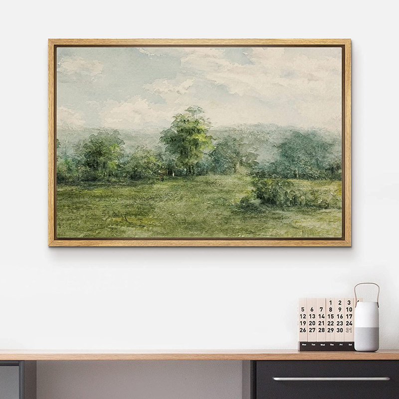Natural Framed Geometric Landscape Canvas Print, 16" x 24"