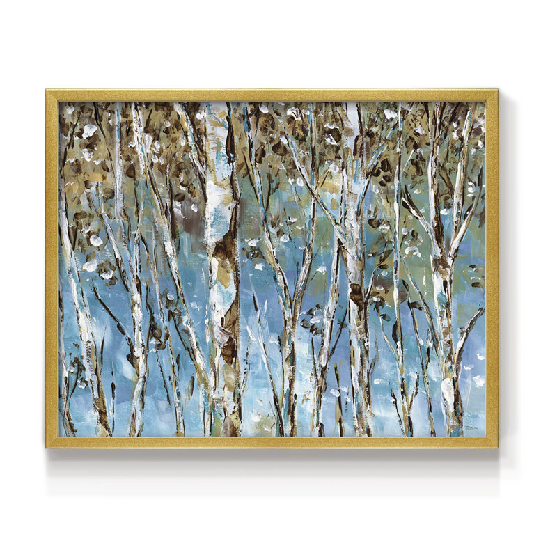 Bouleau d'hiver - reproduction encadrée - réarmable, H 8 po x l 10 po