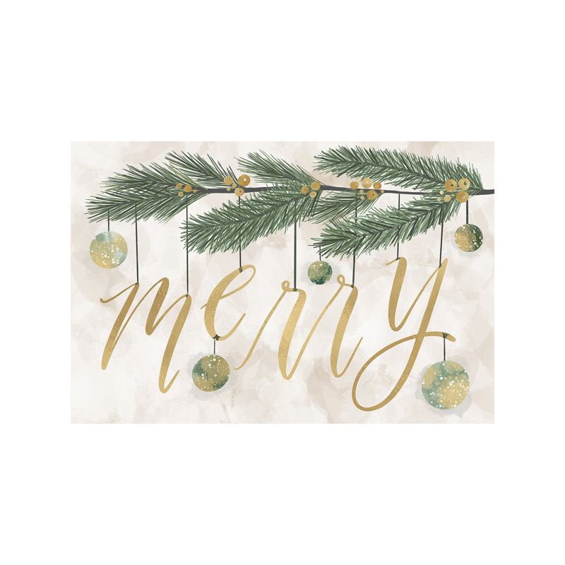 Gilded Christmas Greenery by Richelle Garn - Wrapped Canvas Print, 66.04 cm H x 45.72 cm W x 1.91 cm D