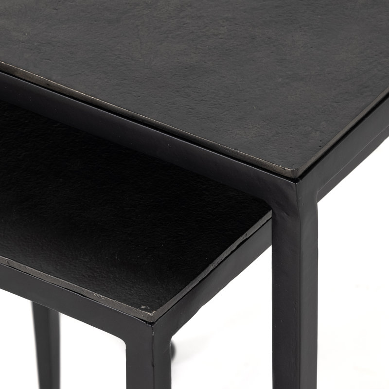 Dalston Nesting End Table, Raw Black