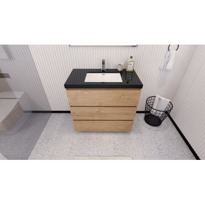 Santrice 35.5'' Single Bathroom Vanity with Acrylic Top