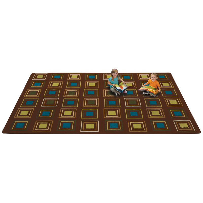 Tapis brun à places assises, 8 pi x 12 pi