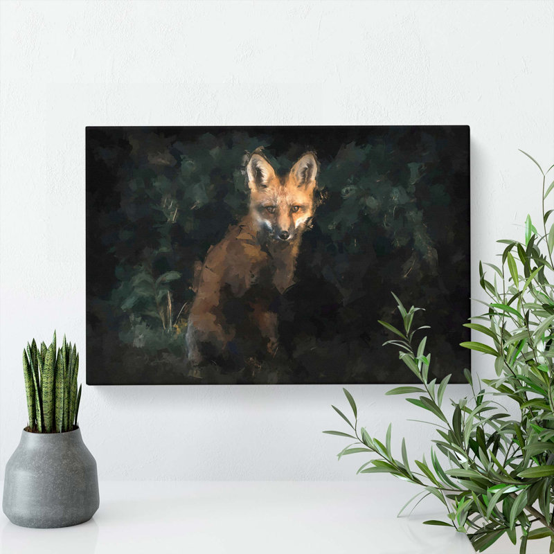 Portrait Of A Fox In Abstract - Wrapped Canvas, 40cm H x 60cm W x 3cm D