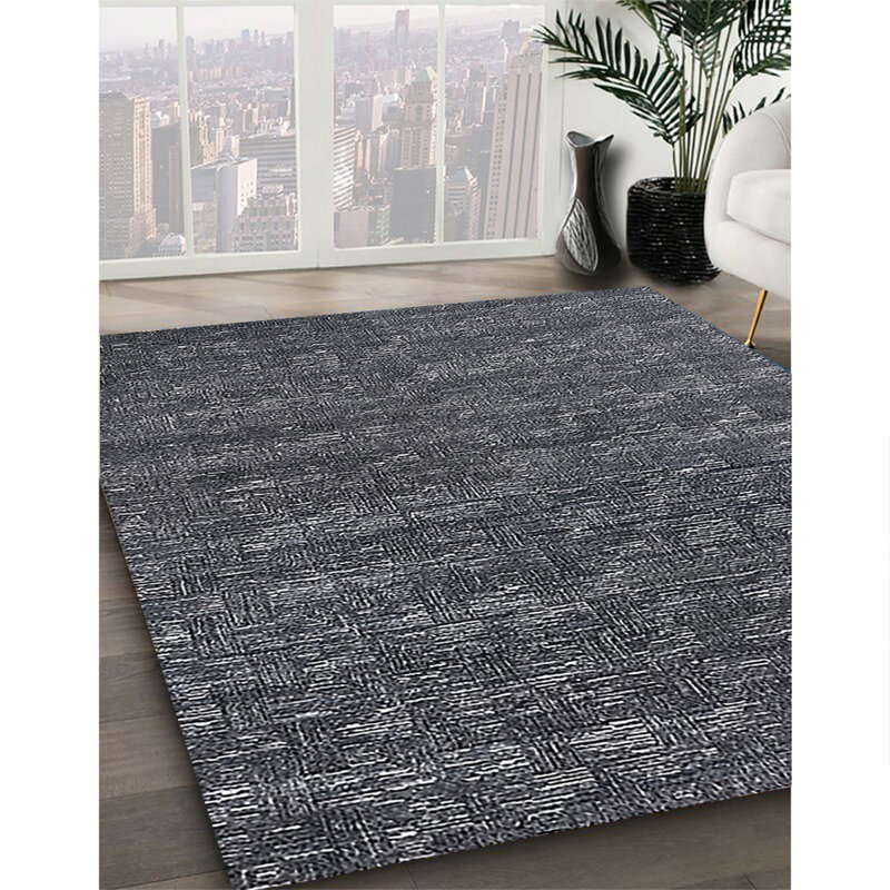 Tapis 100% moderne de style Mid-Century 286 lavable à la machine, Carré de 6 pi