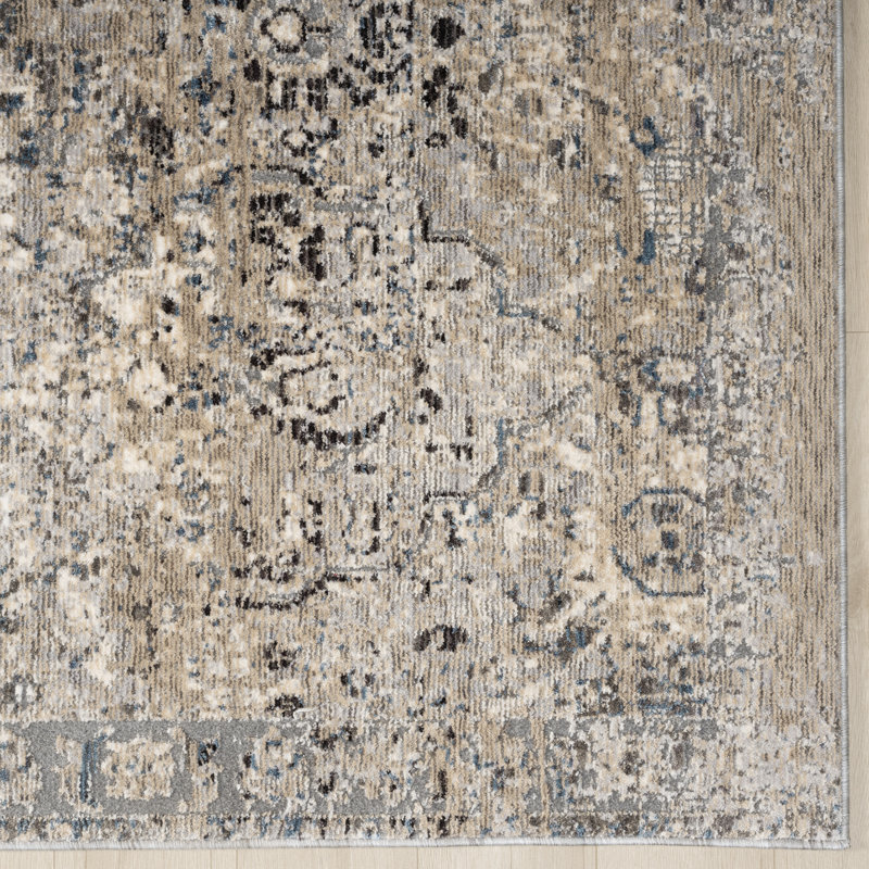 Leta Mocha Medallion Power-Loomed Area Rug, Rectangle 3'11" x 5'11"