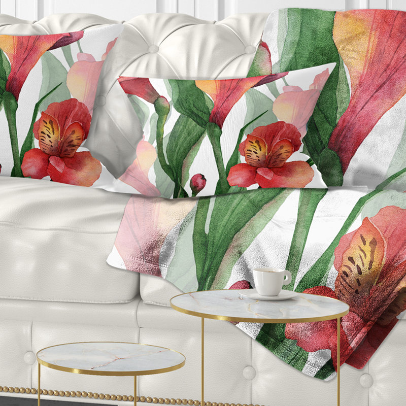 Coussin lombaire art à motif floral