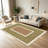 Moss Green Lattice Border carpet-easy to clean, machine-washable, soft and comfortable; suitable for door mats, kitchens, living rooms, bedrooms, corridors, and laundry areas. Easy to clean, durable carpet for home decoration.-129741832