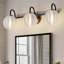 Meuble-lavabo moderne 3 lumières noir Chmura