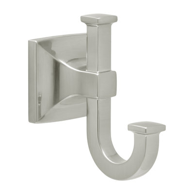 Studio Collection Robe Hook - 3-3/8" x 2" Satin Nickel - Transitional Bathroom Hook for Towels & Robes