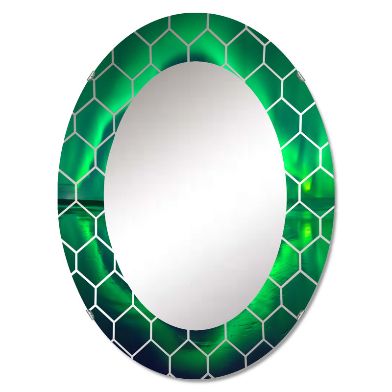 Green Aurora Northern Light - Miroir mural nautique et côtier, 30 po x 20 po