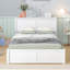 Lit plateforme avec rangement et tablettes gigognes, gigogne simple, conception durable et peu encombrante