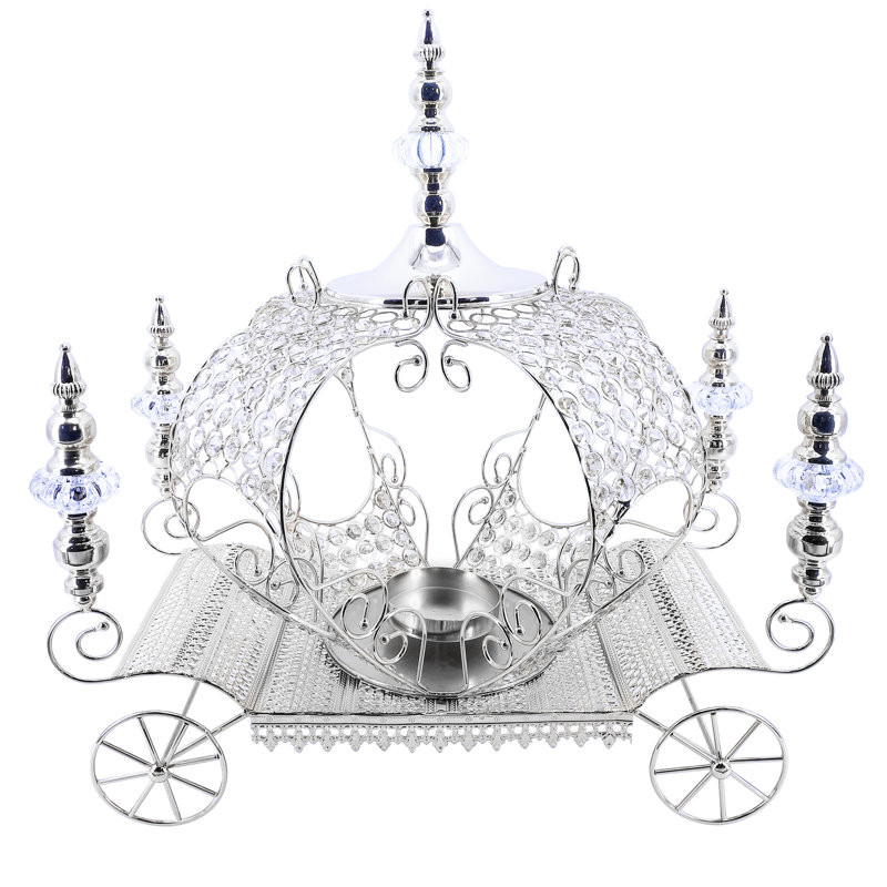 Porte-bougie en cristal 23,5 "Pumpkin, Argent