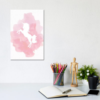 Unicorn Pink Watercolour by Pixy Paper - Wrapped Canvas Painting