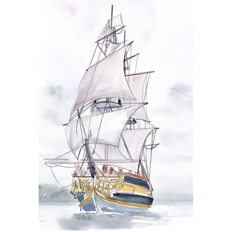 Tall Ship II by Jennifer Paxton Parker - Wrapped Canvas Painting, 76cm H x 51cm W