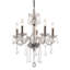 Lustre classique à 5 lumières de style bougie avec détails en cristal Petersburg