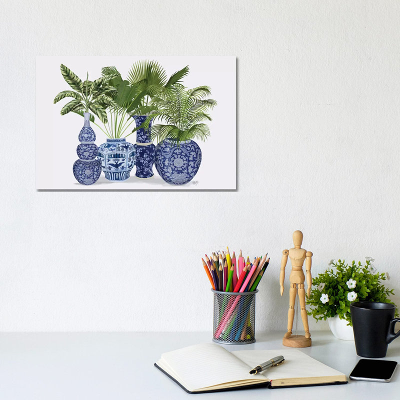 Chinoiserie Vase Group 1 by Fab Funky - Wrapped Canvas Print, 20.32 cm H x 30.48 cm W