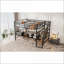 Lit mezzanine double en métal avec escalier, table de rangement et amp; Tablettes - aucun sommier nécessaire, noir