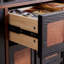 Buffet en bois massif noir et noyer