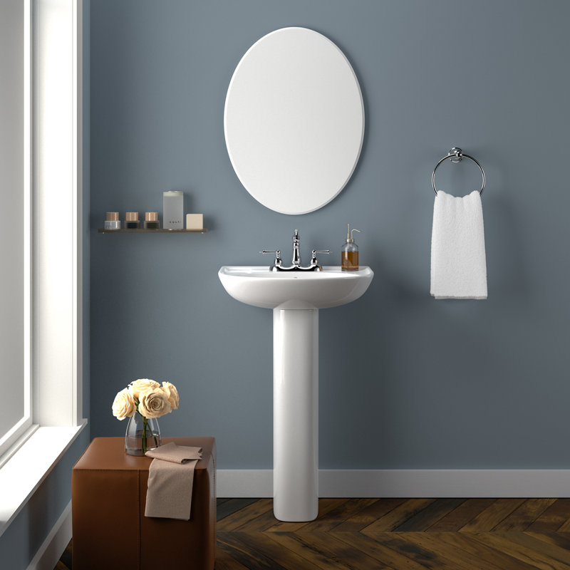 Barclay Cynthia White Vitreous China U-Shaped Bathroom Sink with Overflow, 31.5" H x 22.5" W x 19" D, Single