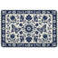 Tapis lavable antidérapant bleu en flanelle à motif floral bleu pour entrée de cuisine, 17 x 47 po-2129658692