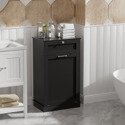  Hidden Tilt Out Trash Cabinet, 10 Gallon Garbage Bin Storage Cabinet with Pull-Out Drawer