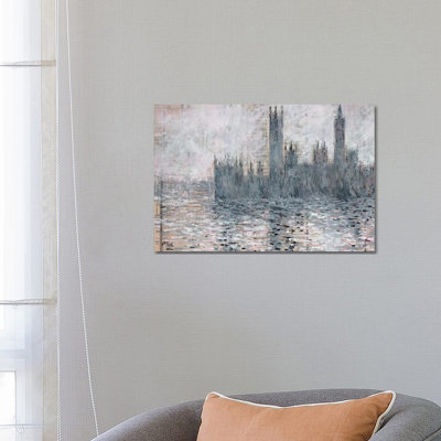 Westminster, Grey 1 Piece Wrapped Canvas Painting