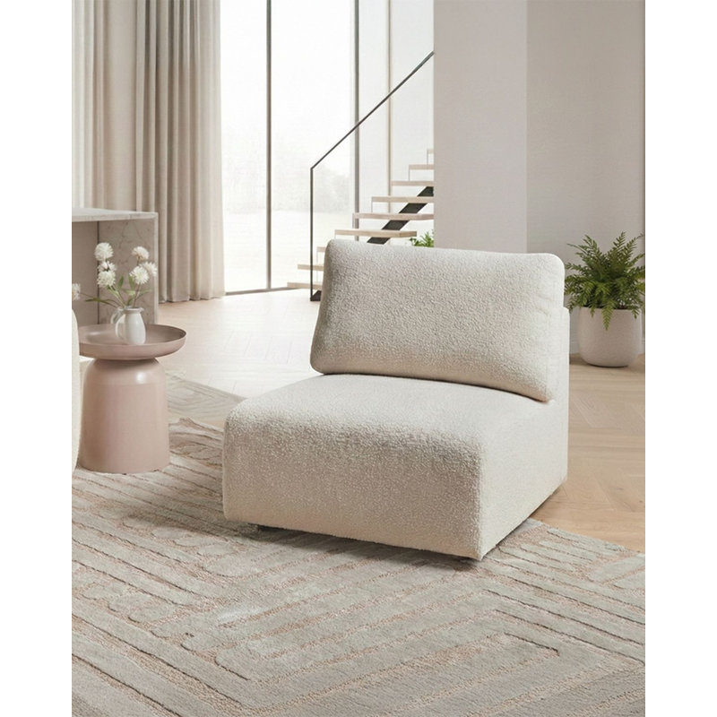 Beyza 1 Seater Seating Component, Off White Boucle