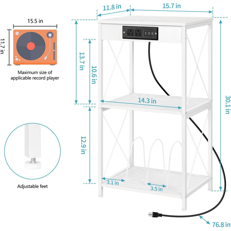 30.1'' H Media Shelves, White