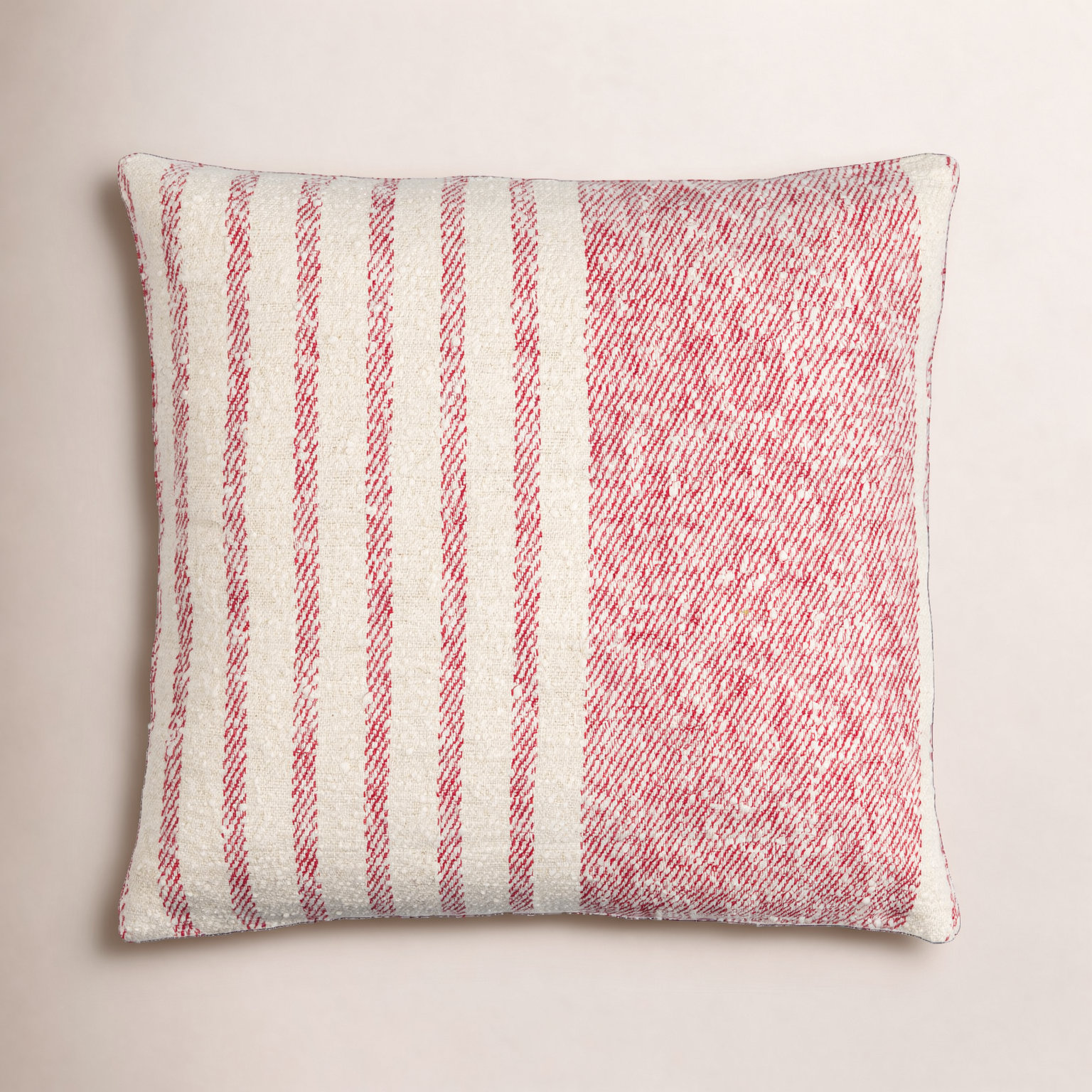 Weldon Striped Cotton Throw Pillow, Red, 22" x 22", Pillow Cover Only - No Insert