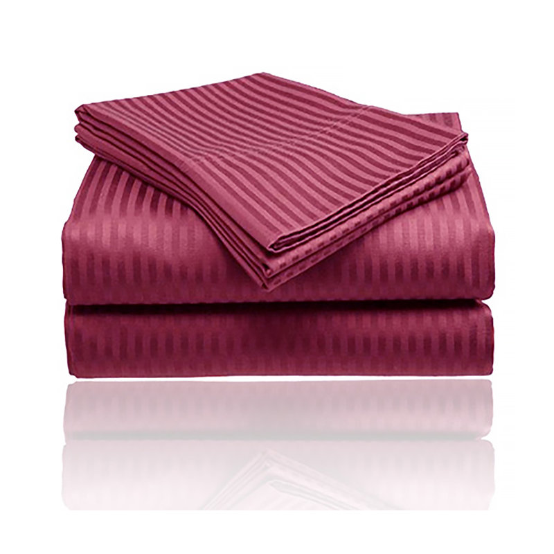 Microfiber Solid Colour Sheet Set, Burgundy, Double