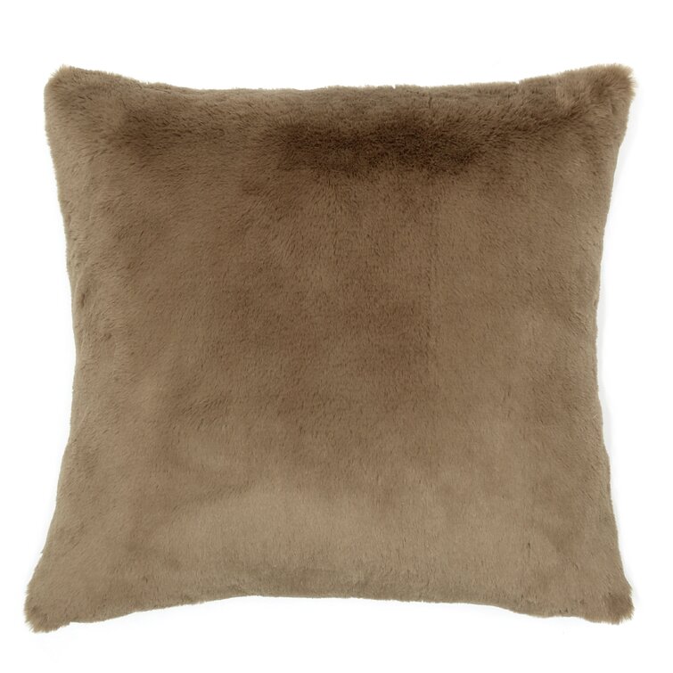 Chocolate Brown Faux Fur Pillow