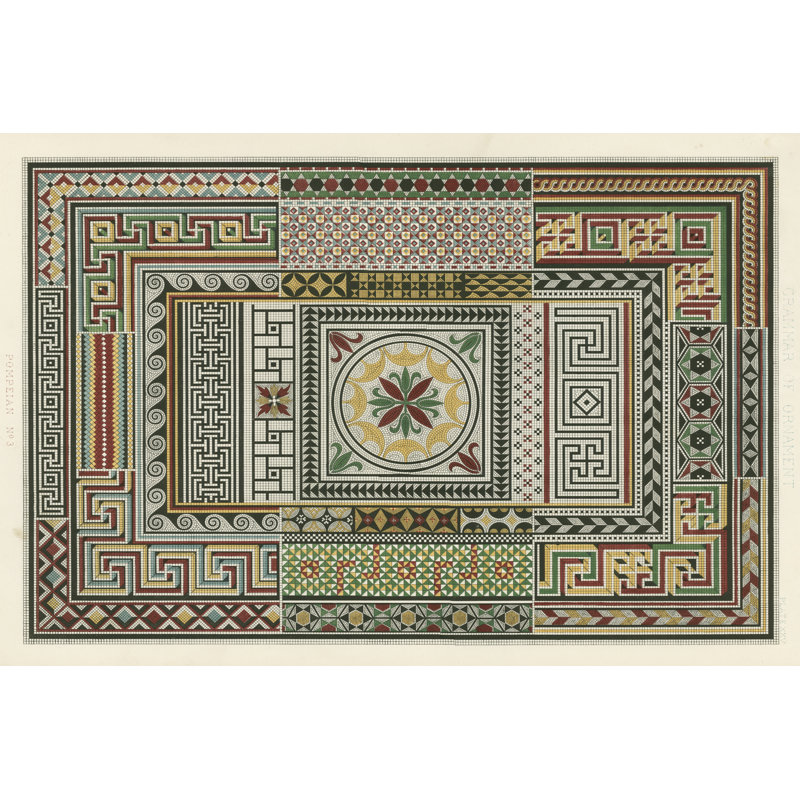 Pompeian Design by Owen Jones - Wrapped Canvas Print, 30cm H x 46cm W