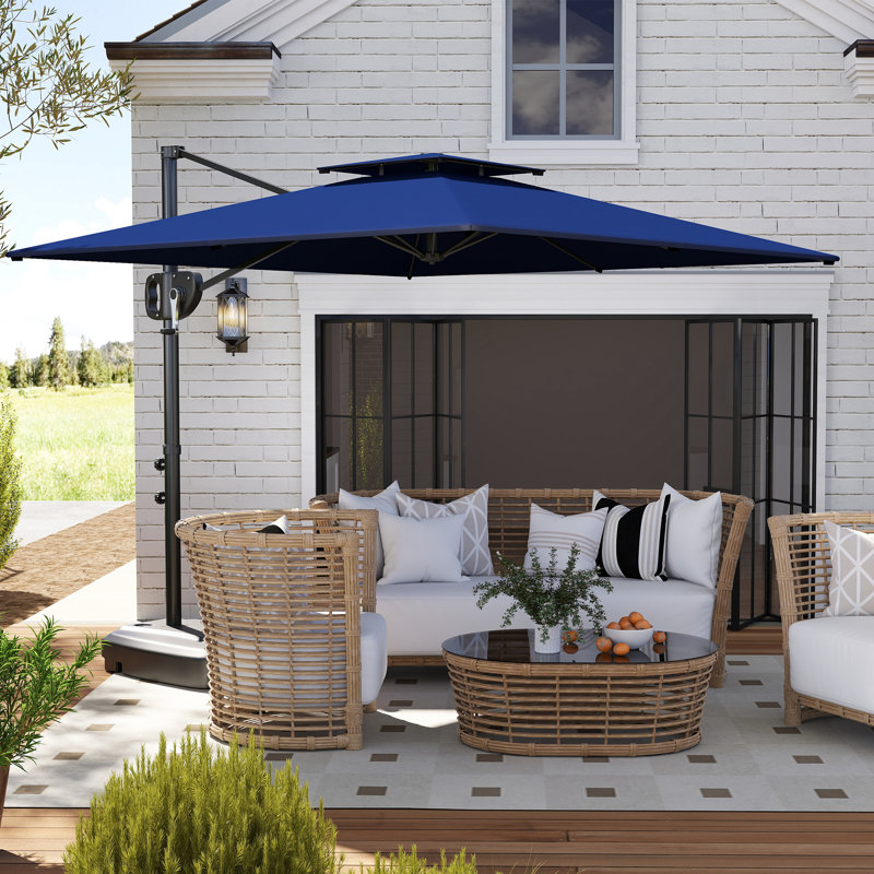 247cm Tilt Cantilever Parasol, Blue