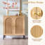 Armoire de salle de bain moderne avec rangement, armoire de rangement en bois arquée cannelée de 34 po de hauteur avec tablettes réglables-315046197-306059498