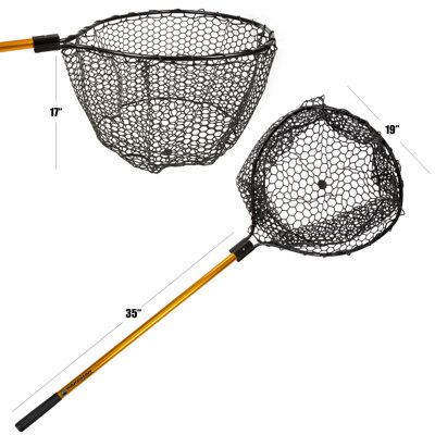 Filet de pêche rétractable avec mât télescopique Wakeman - Équipement de pêche à attraper