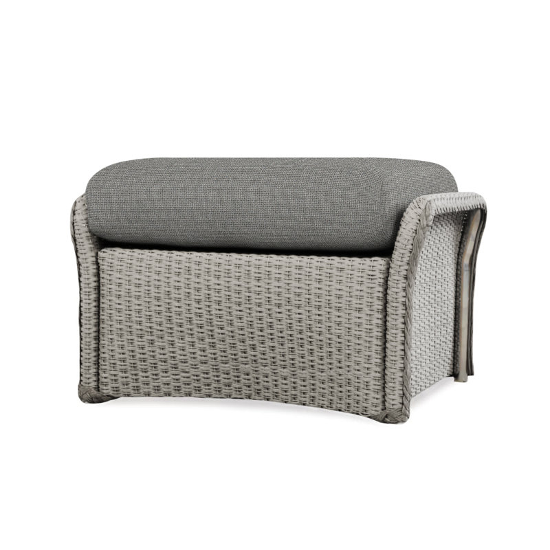 Weekend Retreat Outdoor Ottoman, Flagship Lapis Sunbrella®, Pewter