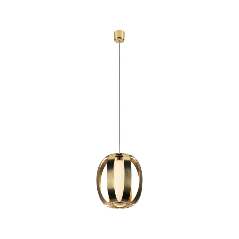 Philipston 1 - Light LED Lantern Pendant, 16" H x 13.38" W x 13.38" D, Gold
