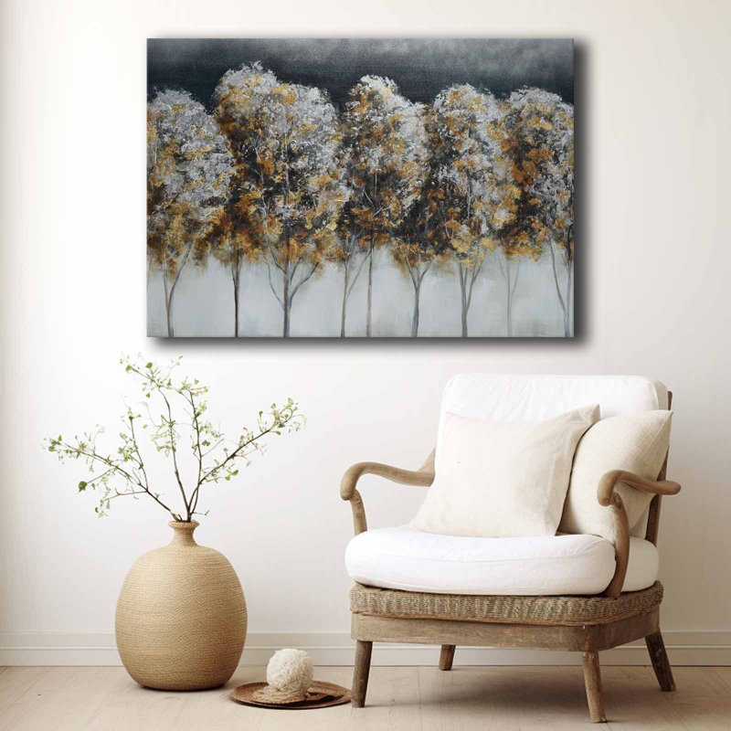 «Autumn Woodland Row», art mural sur toile